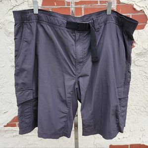 XXL ( 42 )men Eddie Bauer Gray Nylon Cargo Hiking Outdoor Shorts Belt